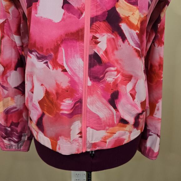 Women's Athleta Pink Floral "Run With It Printed Jacket" | Size Medium - Picture 5 of 12